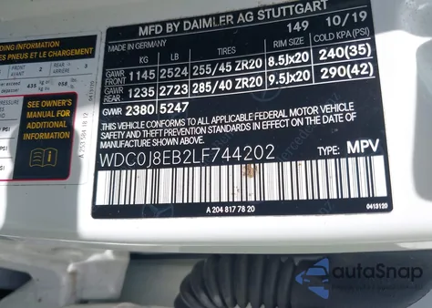 2020 Mercedes-Benz Glc 300 Coupe 4Matic z USA, uszkodzony, nr VIN WDC0J8EB2LF744202